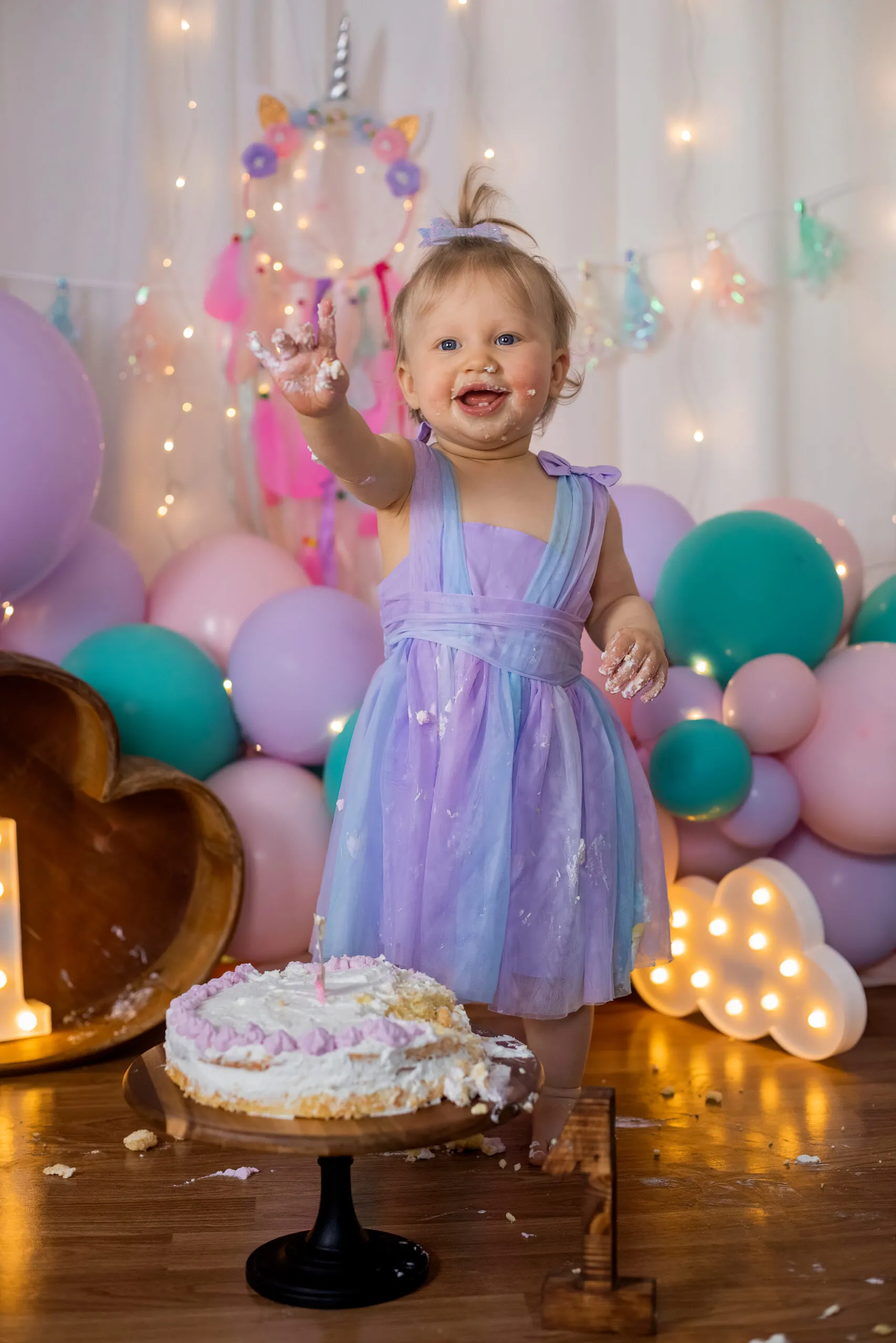 Servizio fotografico smash cake per il primo compleanno a Roma, Arianna De Rossi